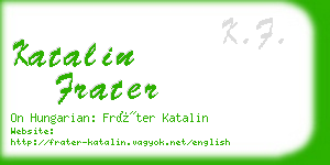 katalin frater business card